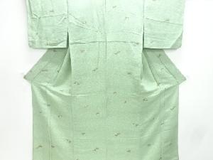 縮緬地花模様単衣小紋着物